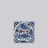 Cobalt Guild Hand Painted Porcelain Blue and Red Fish and Lotus Tile - Thumbnail 2