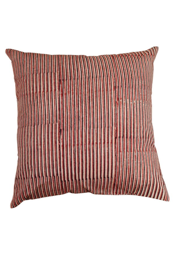 Ninéh Rustic Stripes Hand Block Print Pillow
