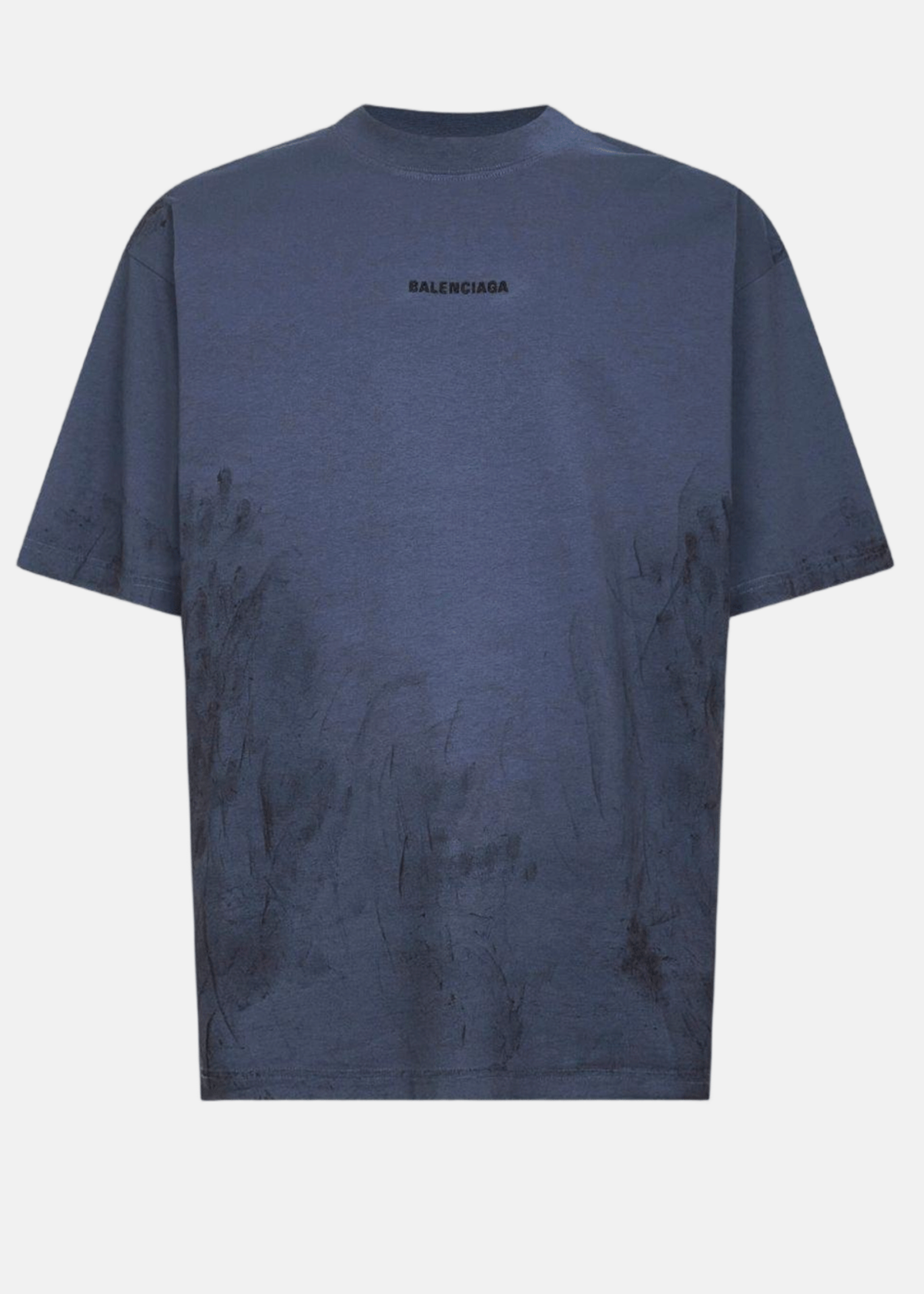 Balenciaga Medium Fit T-Shirt - Faded Dark Blue/Black - Image 1 of 2