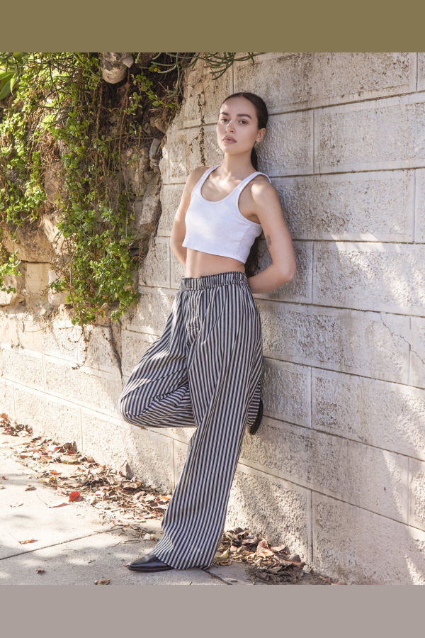 Athena Newton Cotton Boxer Pant Wide Leg High Waist