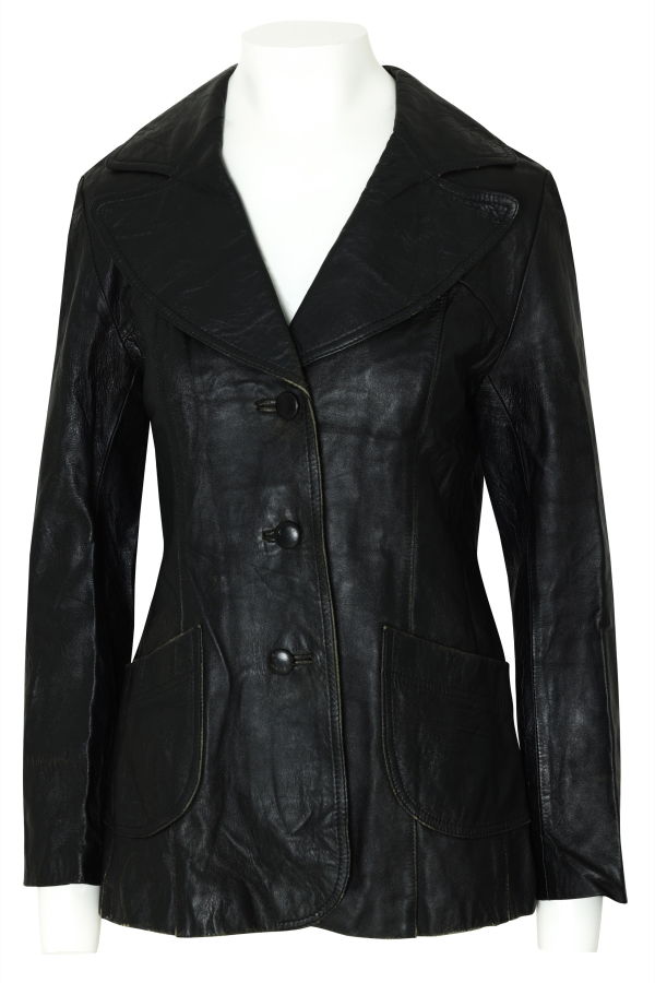 Pohjanmaan Turkis (Finland) 1980s–1990s Semi-Tailored Leather Jacket, Curvilinear Panel Draft, Finnish