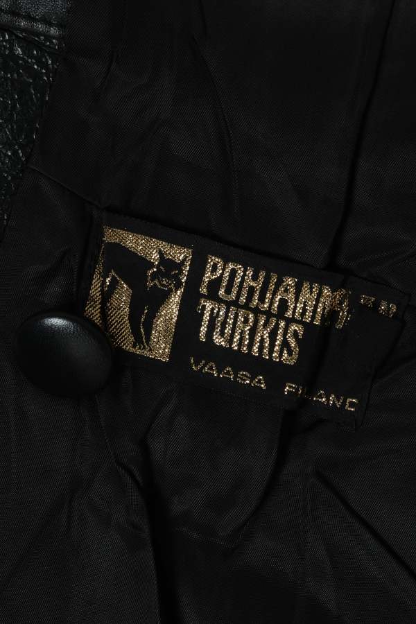 Pohjanmaan Turkis (Finland) 1980s1990s Semi-Tailored Leather Jacket, Curvilinear Panel Draft, Finnish