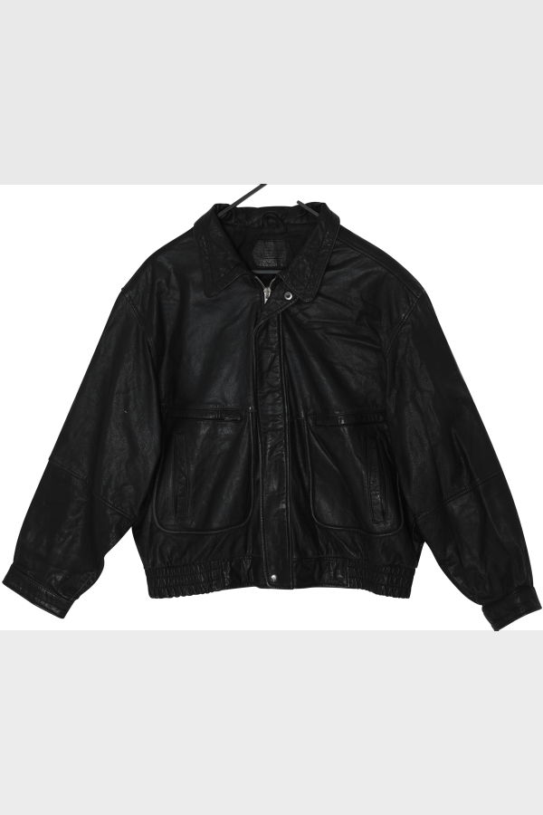 (Unattributed) Post-1990 Leather Blouson Jacket, Concealed Zip, Welted Vertical Entry Pockets, German Market