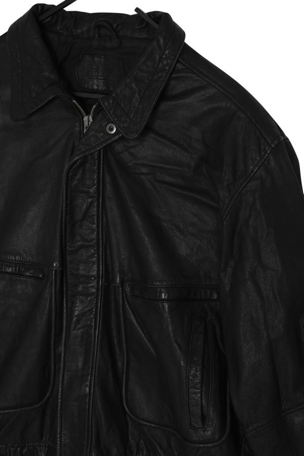 (Unattributed) Post-1990 Leather Blouson Jacket, Concealed Zip, Welted Vertical Entry Pockets, German Market