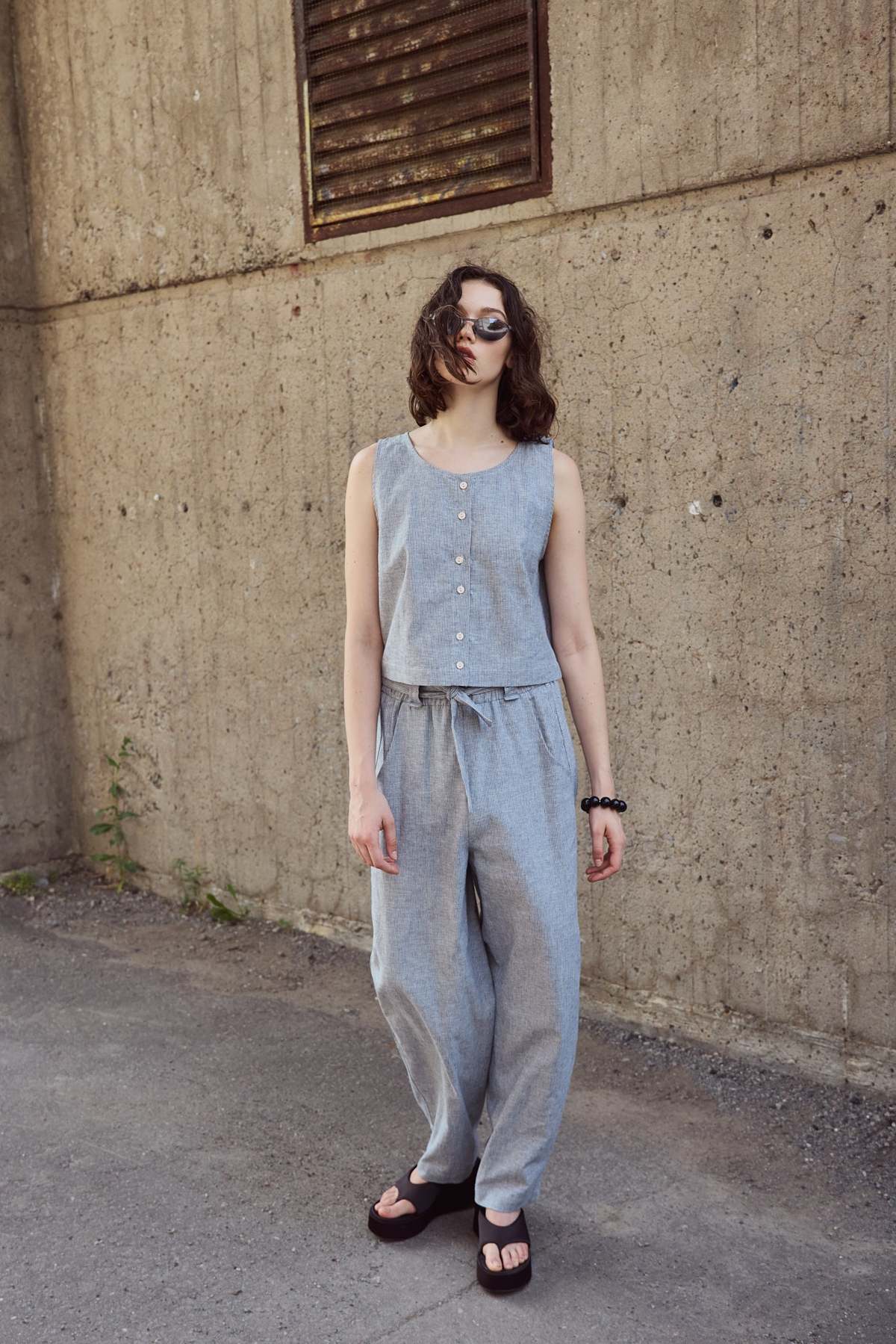 Eve Gravel Edward Pants - Blue Beige - Image 1 of 2