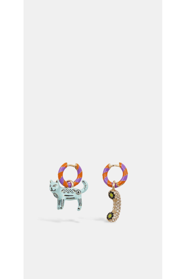 Essentiel Antwerp Jocat Earrings with Charms - Combo1 Bright Mauve