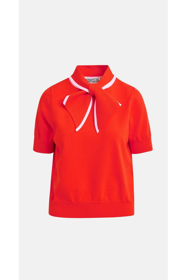 Essentiel Antwerp Jonda Contrast Color Polo - Orange Brulee