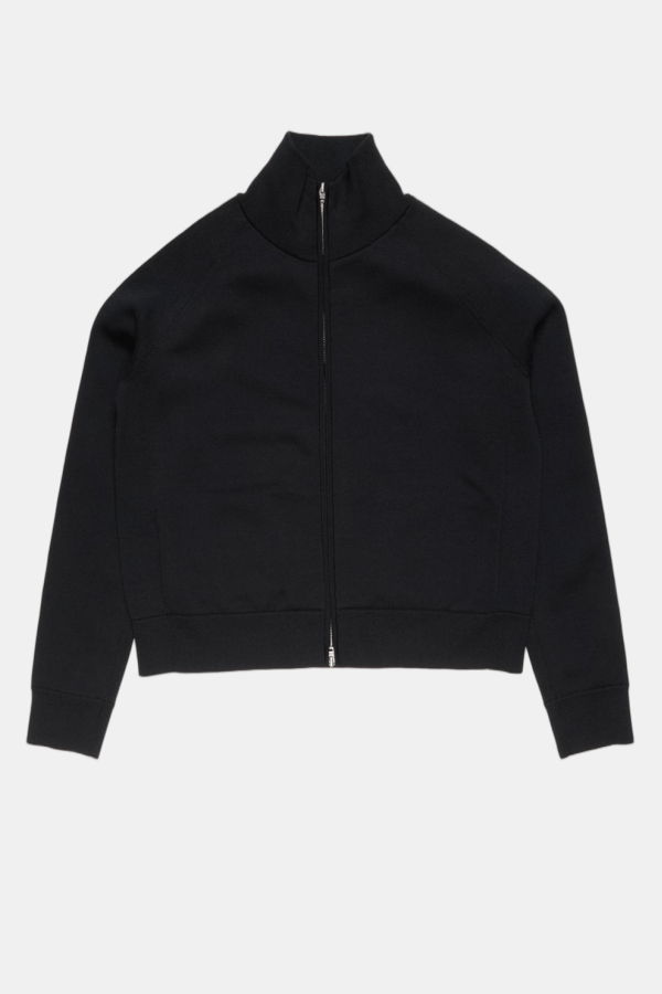Acne Studios Zip-Up Logo Cardigan - Black