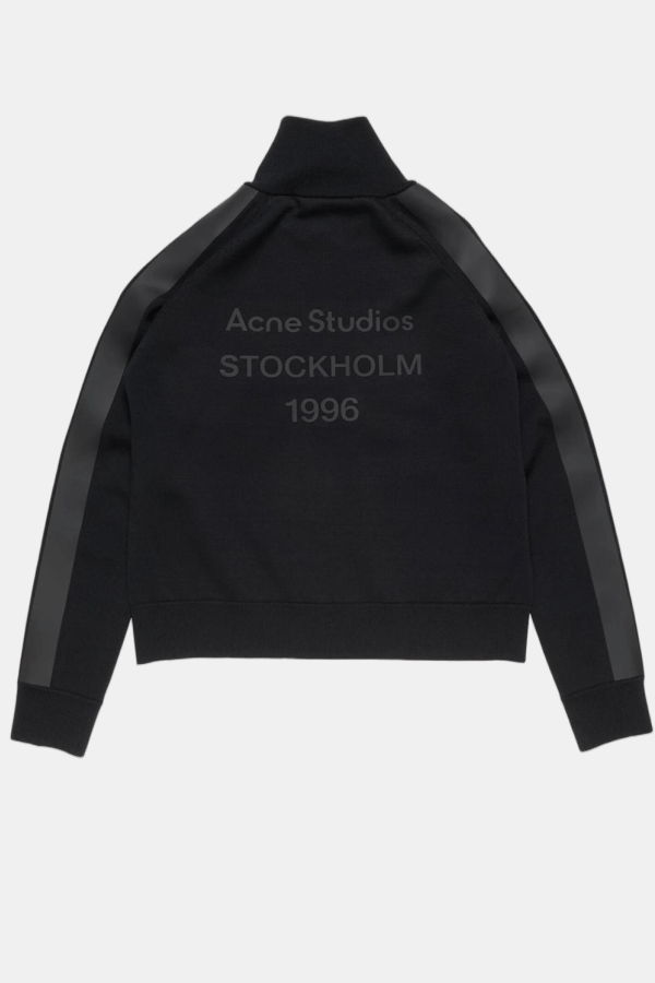 Acne Studios Zip-Up Logo Cardigan - Black