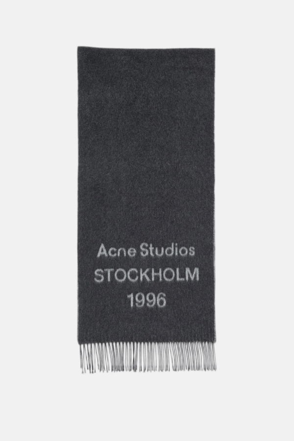 Acne Studios Logo Scarf - Black/White