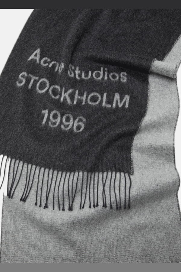 Acne Studios Logo Scarf - Black/White