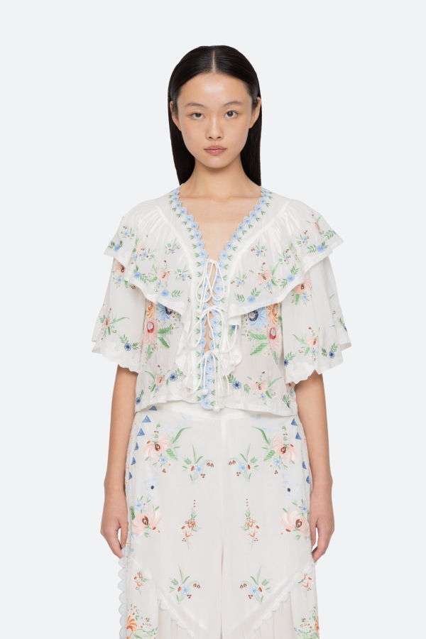 Sea NY Serafina Embroidery Top