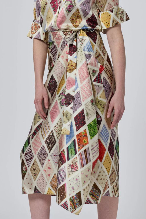 Lingua Franca Willa Skirt Diamond Print