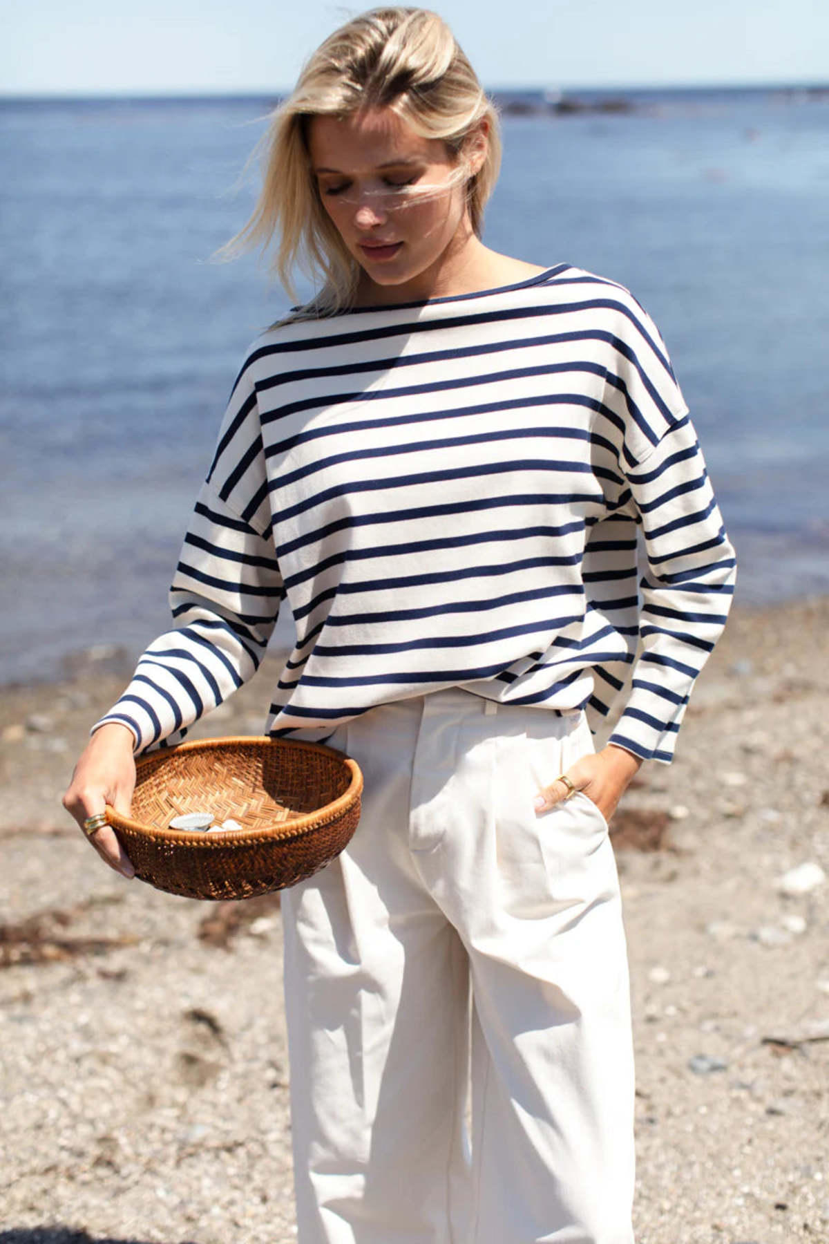 Emerson Fry Bateau Top - Navy White Stripe - Image 5 of 5
