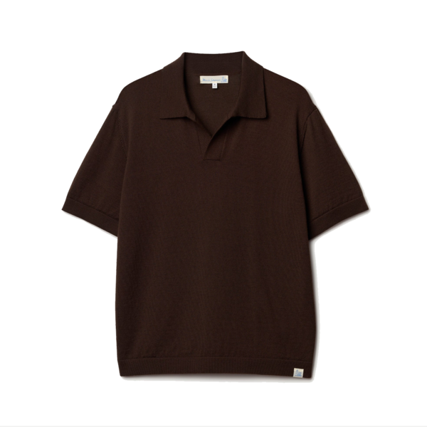 Merz b. Schwanen Knitted Merino Short Sleeve Polo