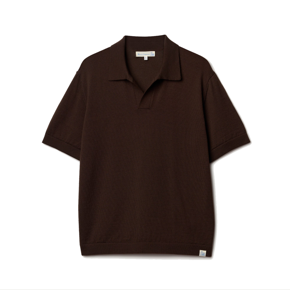 Merz b. Schwanen Knitted Merino Short Sleeve Polo - Image 1 of 1
