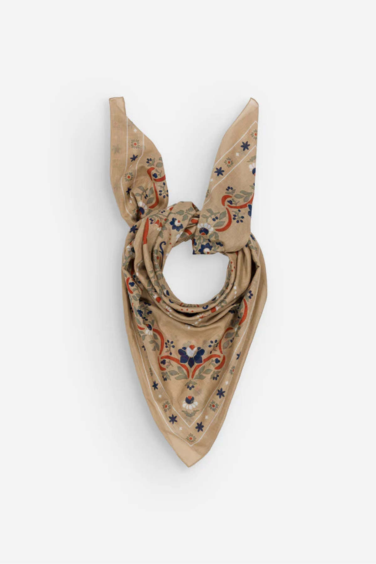 Maison Lecomte Flament Secret Garden Crema Cotton Bandana Scarf - Image 2 of 3