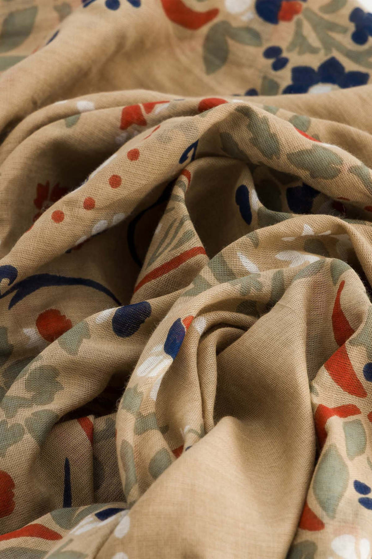 Maison Lecomte Flament Secret Garden Crema Cotton Bandana Scarf - Image 3 of 3