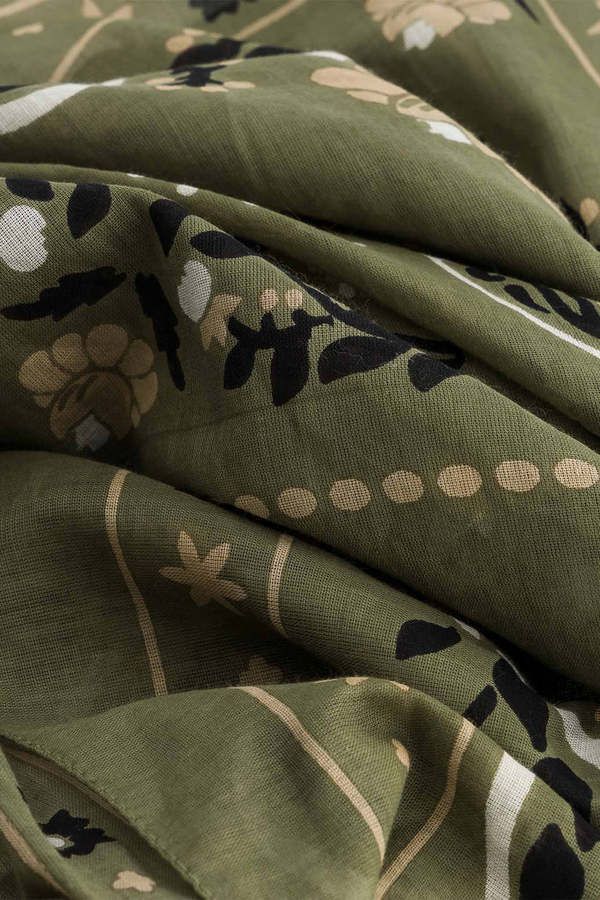 Maison Lecomte Flament Secret Garden Cotton Bandana Scarf