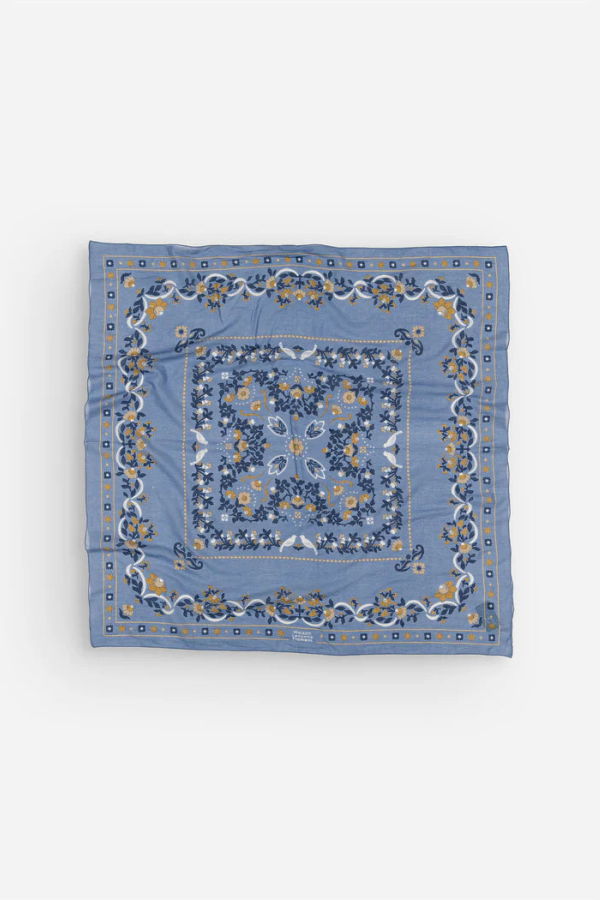 Maison Lecomte Flament Secret Garden Riviera Cotton Bandana Scarf