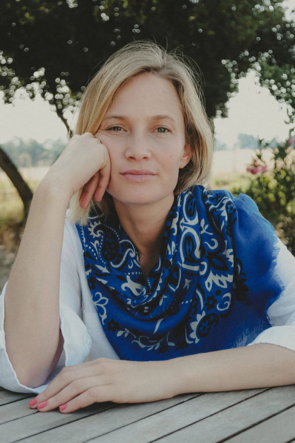 Maison Lecomte Flament Wool Silk Blend Bandana Scarf