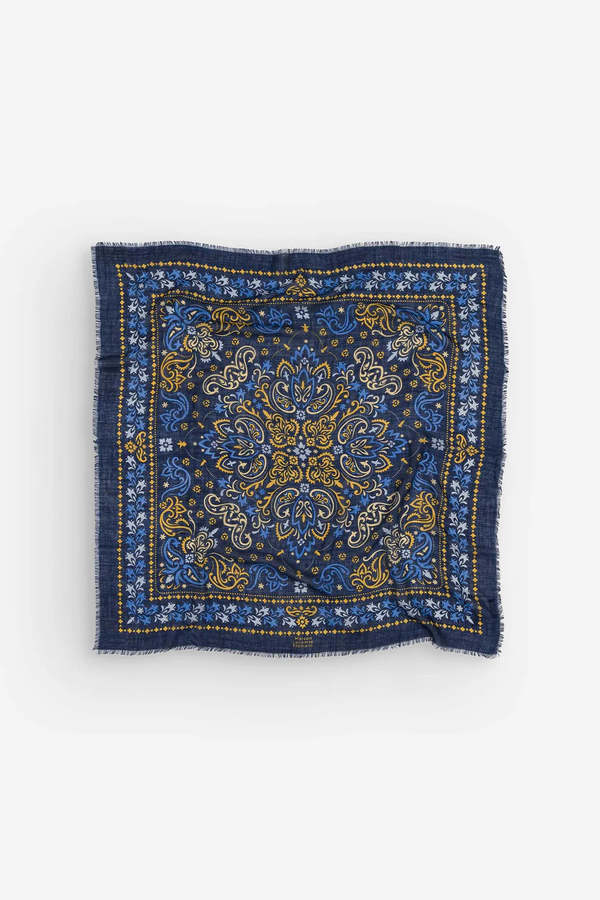 Maison Lecomte Flament Wool Silk Blend Hossegor Bandana Scarf