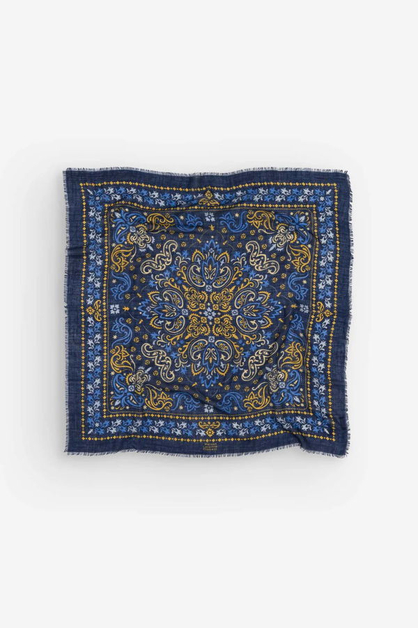 Maison Lecomte Flament Wool Silk Blend Hossegor Bandana Scarf