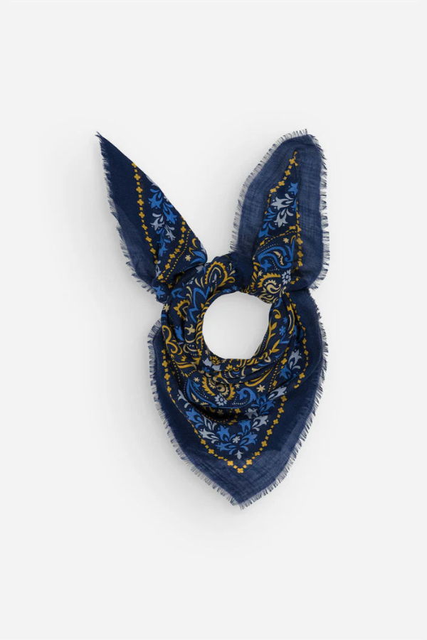 Maison Lecomte Flament Wool Silk Blend Hossegor Bandana Scarf