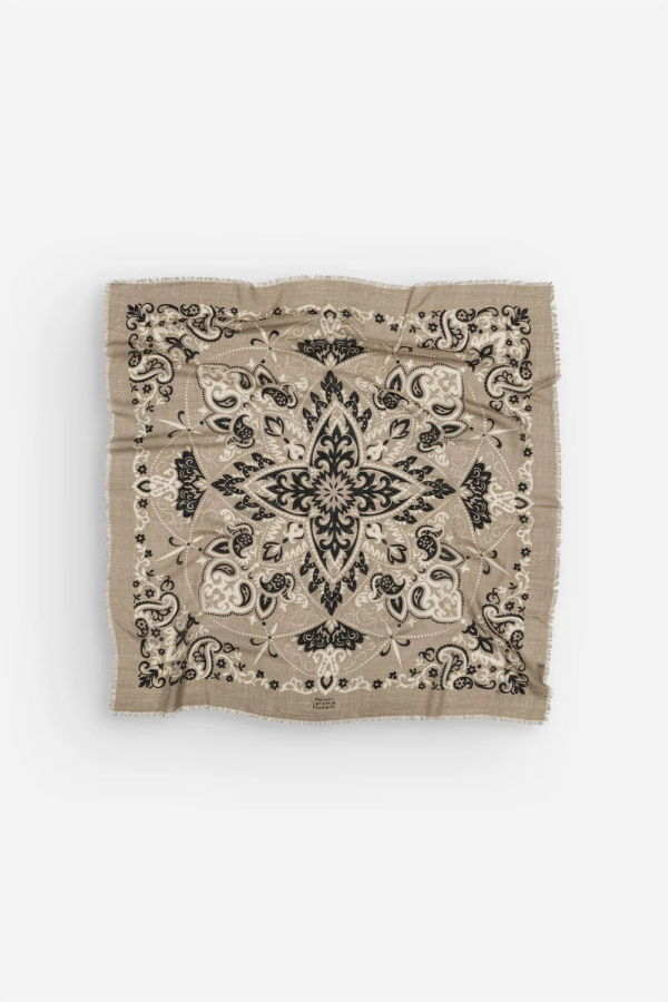 Maison Lecomte Flament Rock Wool and Silk Bandana Scarf