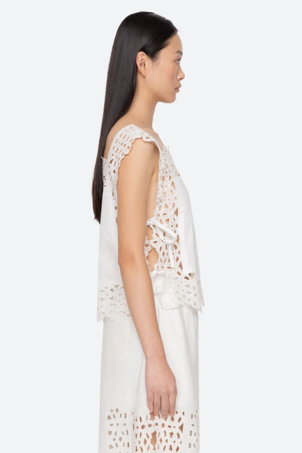 Sea NY Leila Eyelet Top - White