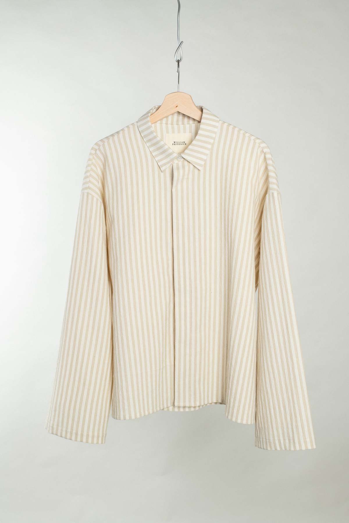 William Frederick Cafe Shirt Fox Fibre Stripe - Cream - Image 1 of 6