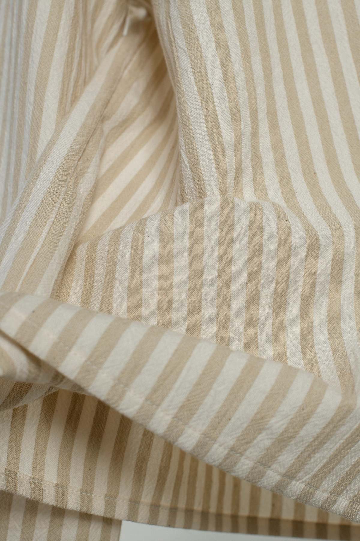 William Frederick Cafe Shirt Fox Fibre Stripe - Cream - Image 6 of 6
