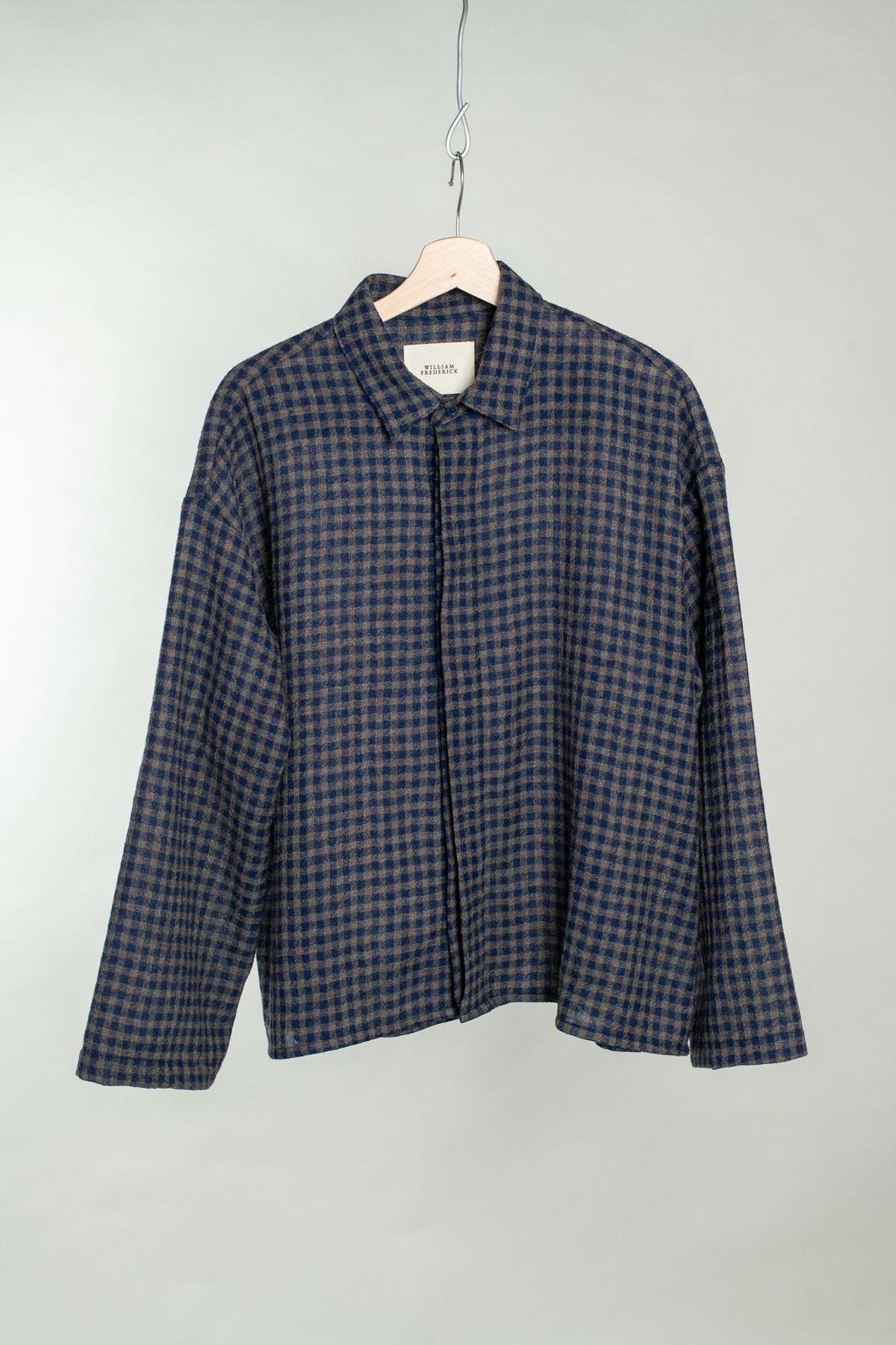 William Frederick Cafe Shirt - Navy Olive Plaid - Image 1 of 6