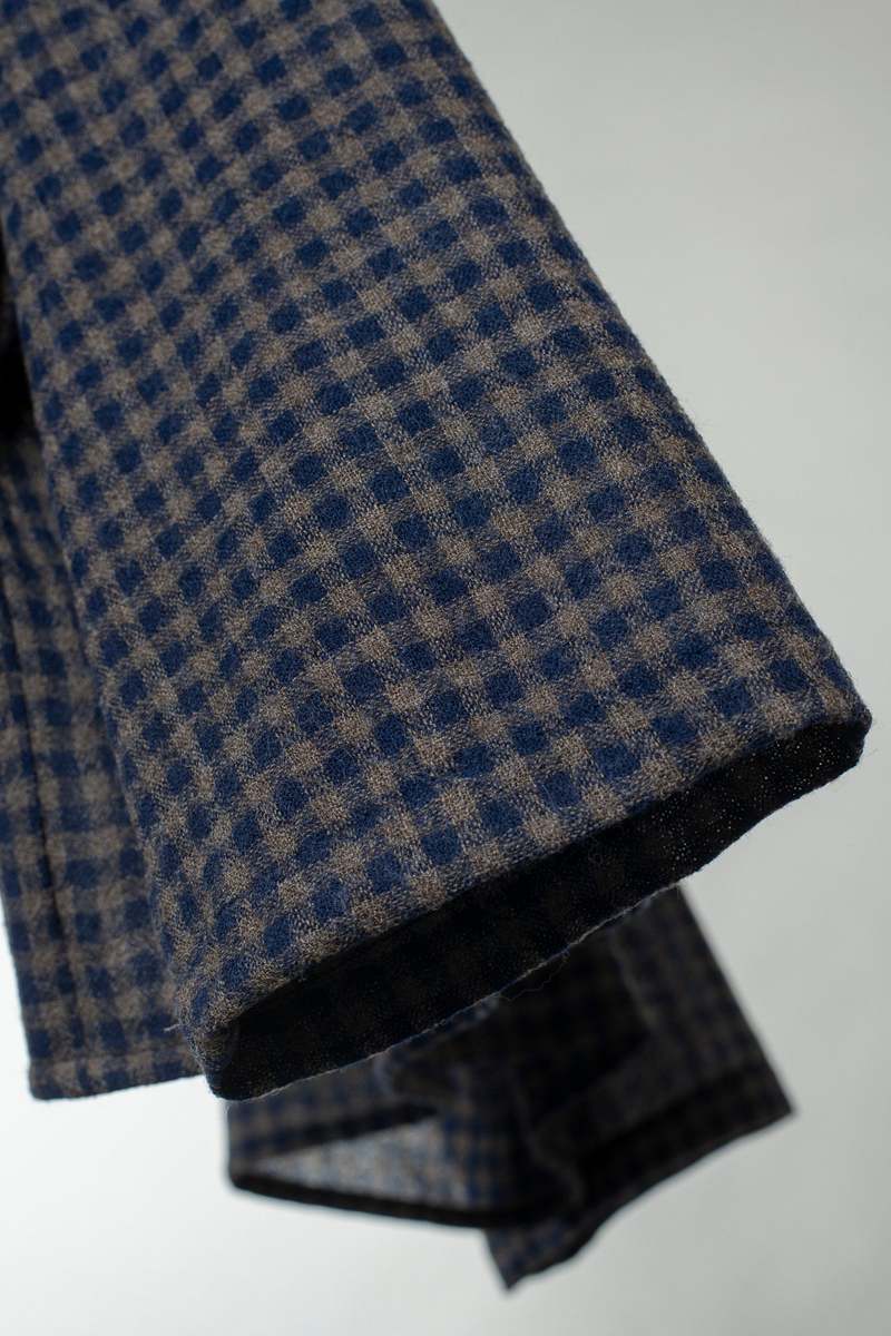 William Frederick Cafe Shirt - Navy Olive Plaid