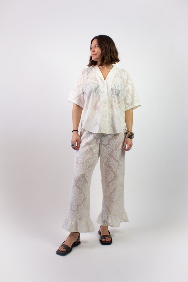 A Bronze Age Lace Romeo Button Down Top