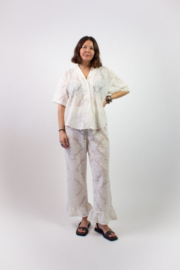 A Bronze Age Lace Romeo Button Down Top