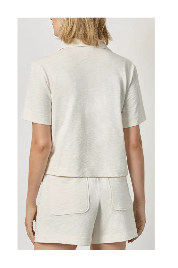 Lilla P. Elbow Sleeve Button Down Blouse