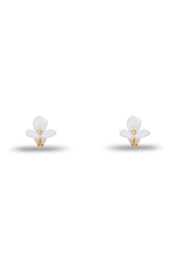 LeLe Sadoughi Mother of Pearl Trillium Stud Earrings
