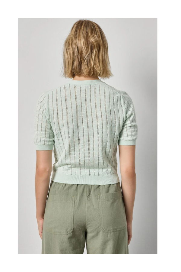 Lilla P. Open Stitch V-Neck Cardigan