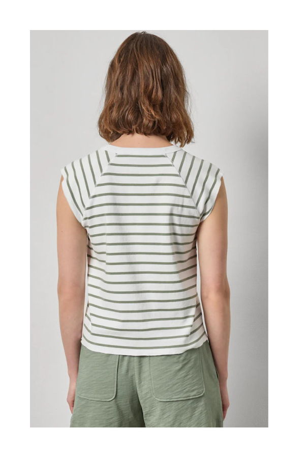 Lilla P. Rib Stripe Short Sleeve Scoop Neck Tee
