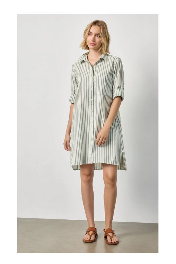 Lilla P. Striped Shirt Dress