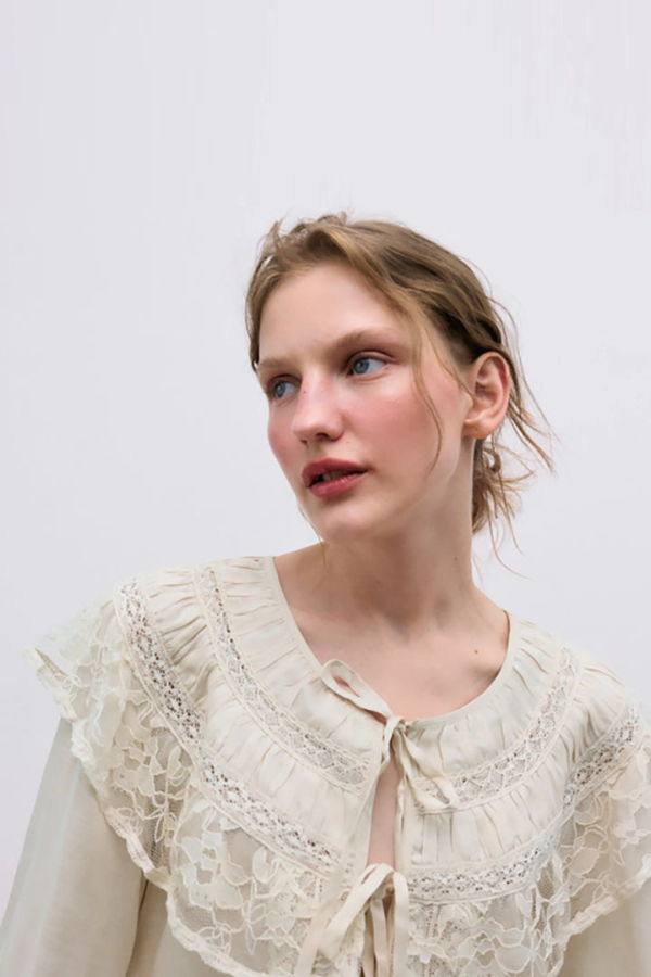 The New Society Ammi Blouse - Pure Cloud