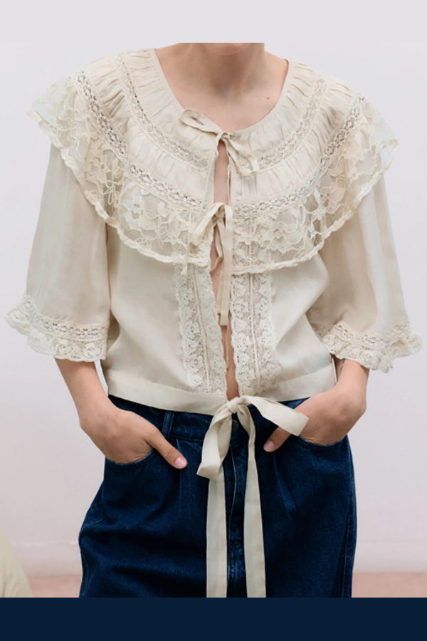 The New Society Ammi Blouse - Pure Cloud