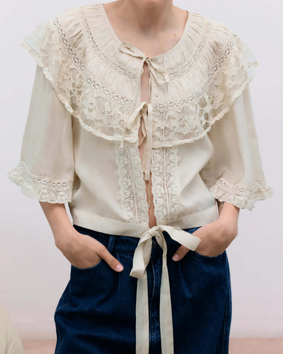 The New Society Ammi Blouse - Pure Cloud - Image 2 of 7