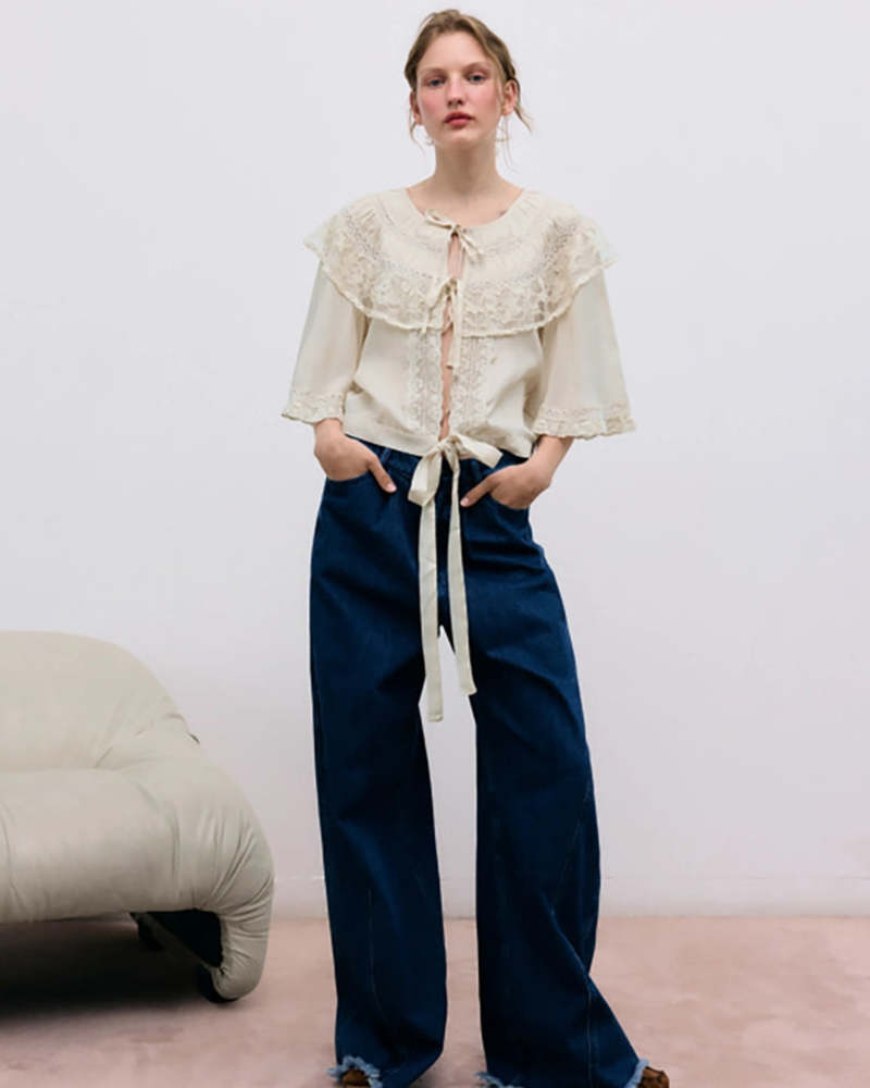 The New Society Ammi Blouse - Pure Cloud