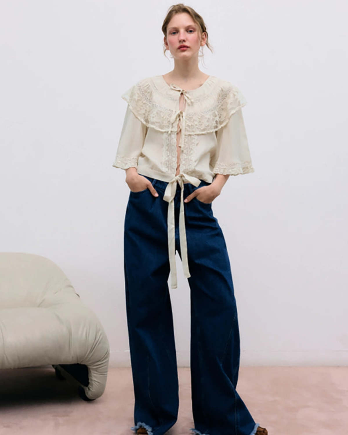 The New Society Ammi Blouse - Pure Cloud - Image 5 of 7