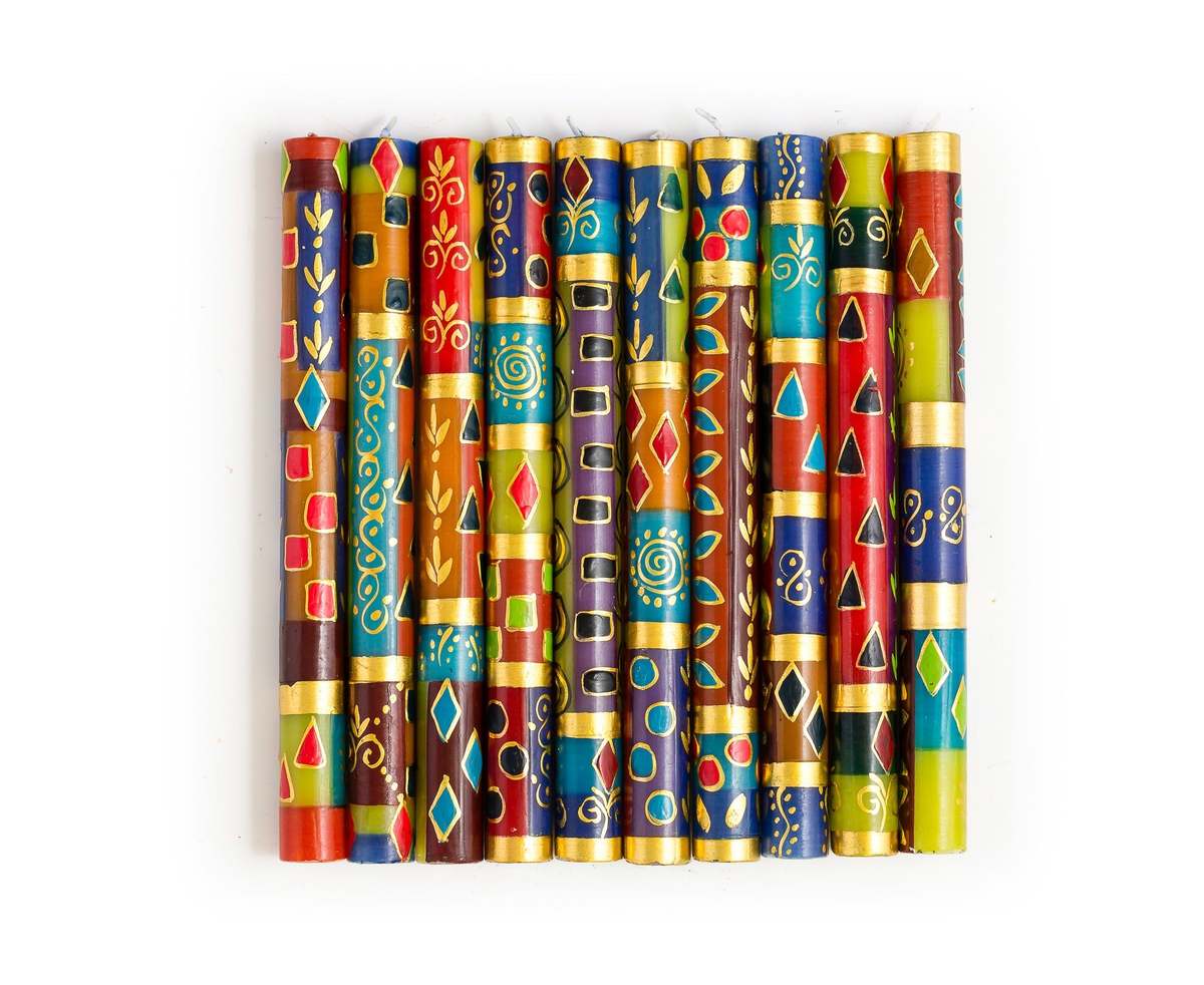 Thumbprint Artifacts African Mineral Painted Candles - Image 2 of 12