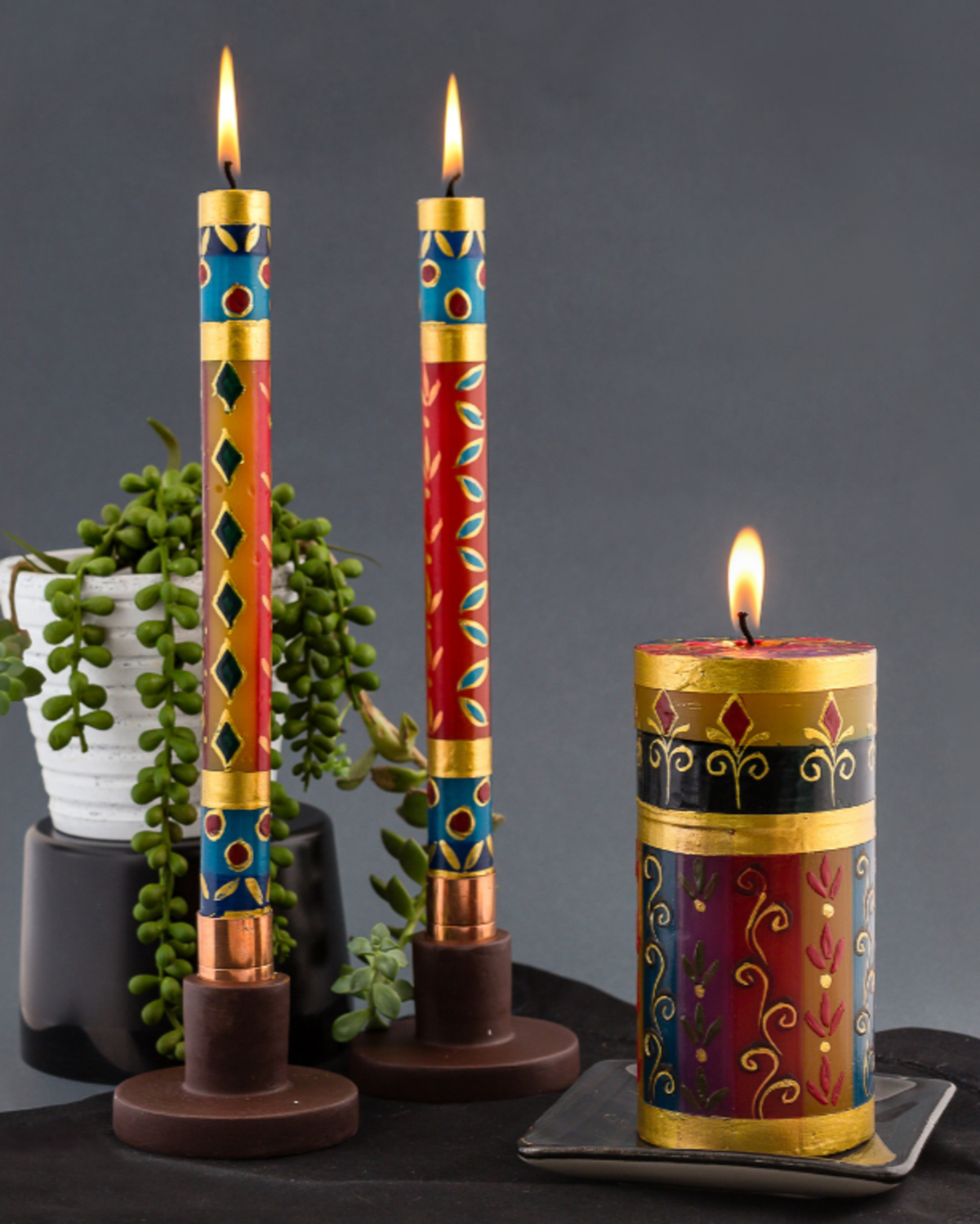 Thumbprint Artifacts African Mineral Painted Candles - Image 11 of 12