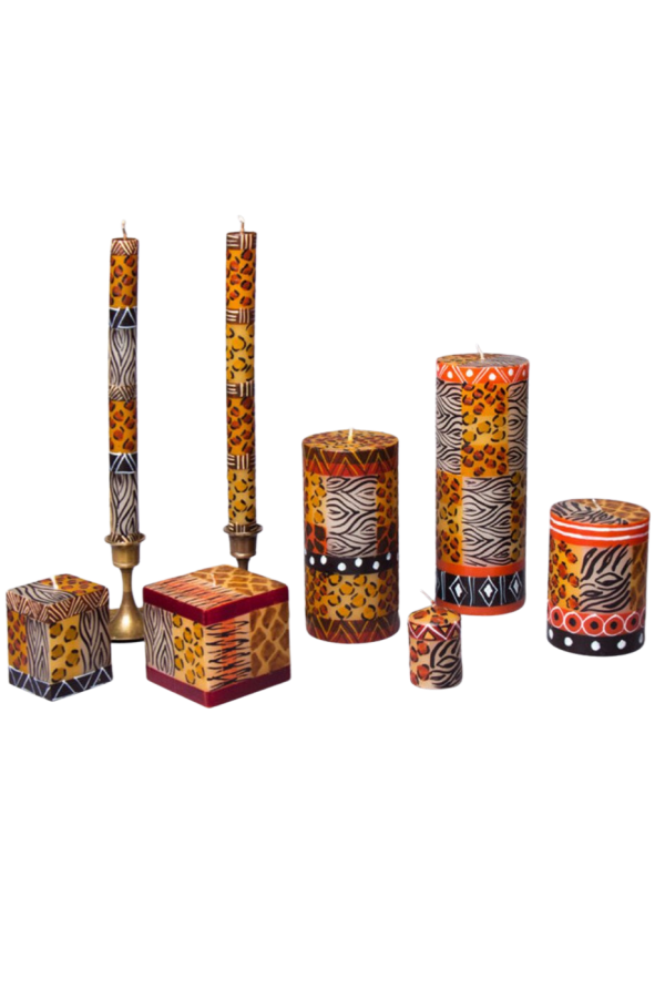 Thumbprint Artifacts Animal Print Painted Candles