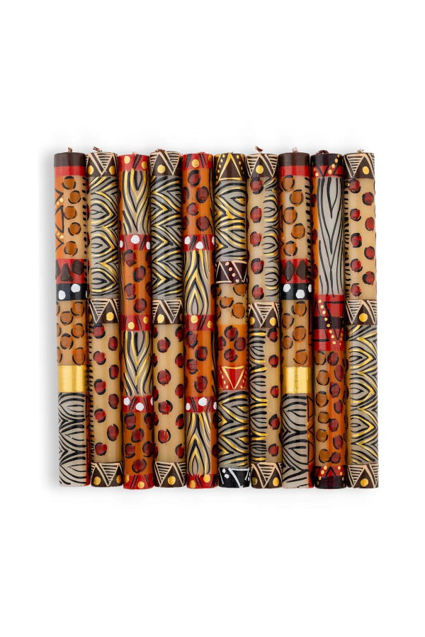 Thumbprint Artifacts Animal Print Painted Candles